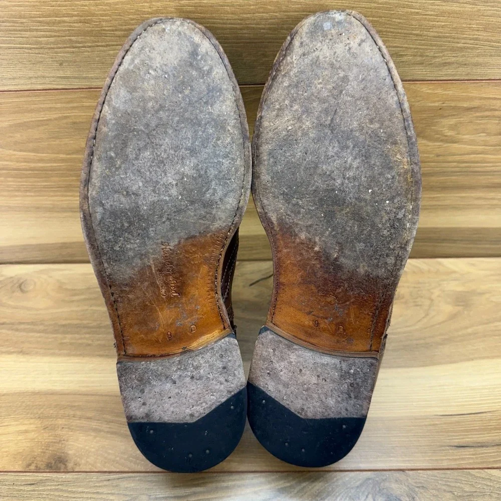 Nettleton Wingtip Medallion Oxfords Mens 9 D Brown Leather Business Casual
